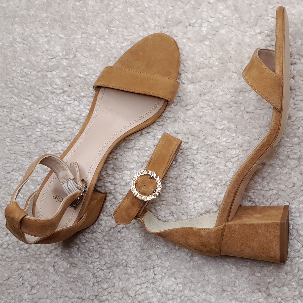 Maje Farria Suede Block Heels In Camel Size 40 - image 1
